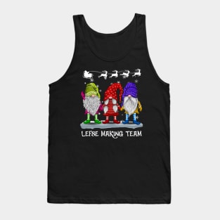 Lefse making team Christmas shirt - funny Christmas Lefse team shirt - Lefse and Santa Claus Christmas shirt Tank Top